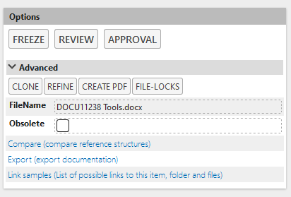 Figure 19 - Document options